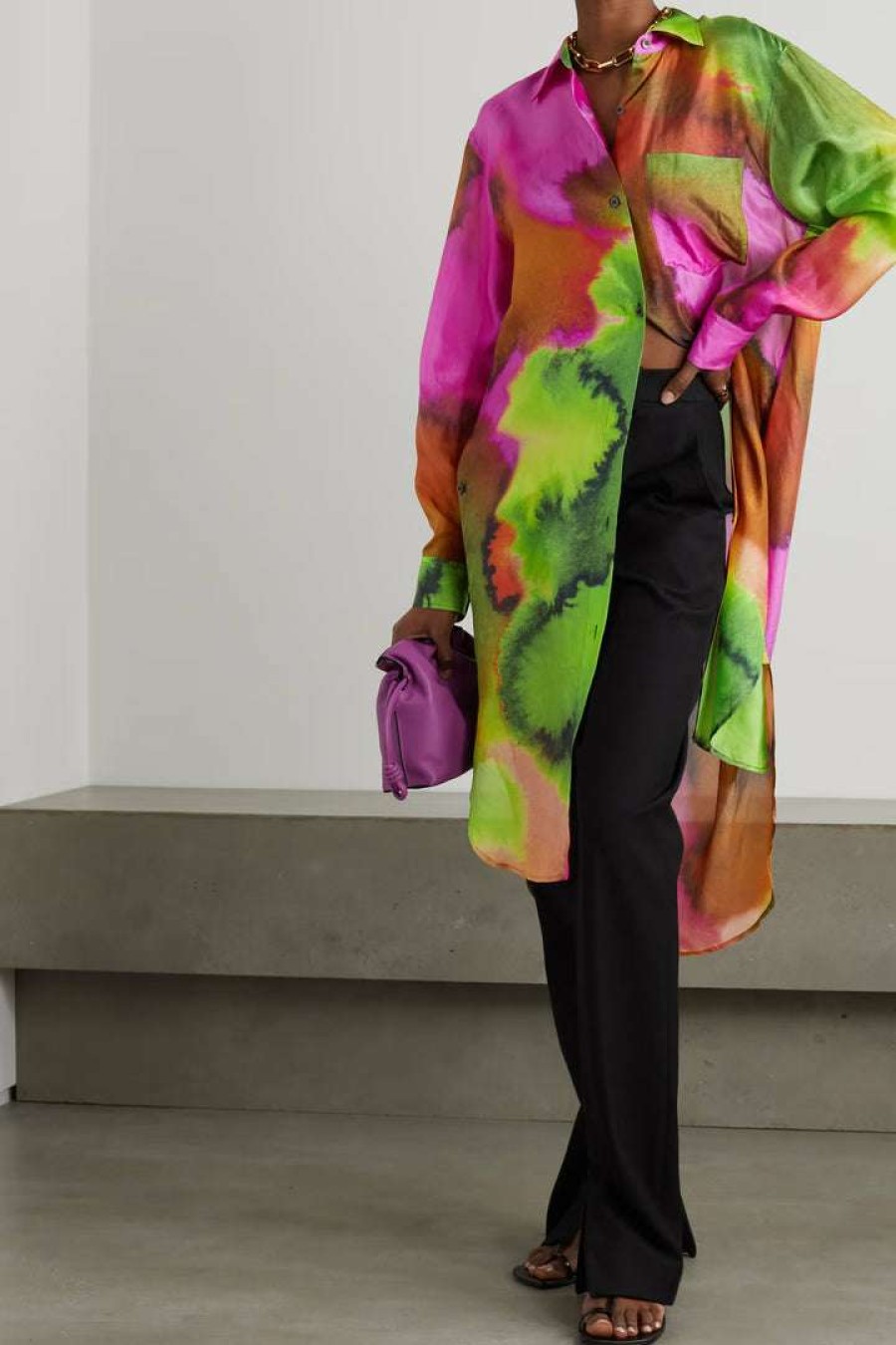 Clothing * | Dries Van Noten 'Dayley' Multicoloured Printed Shirt Dress Clothing