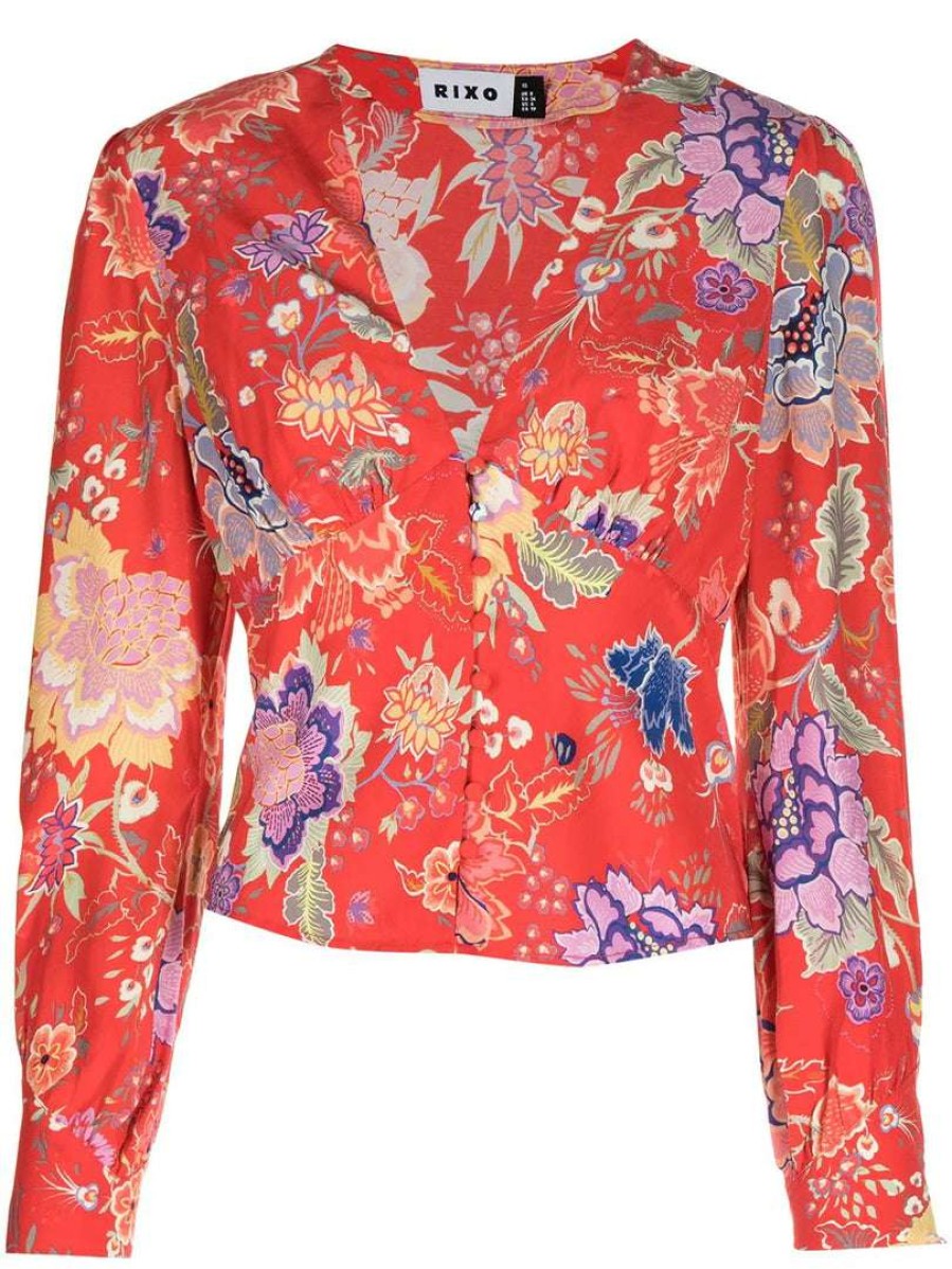 Clothing * | Rixo London 'Azra' Button Front Floral Blouse