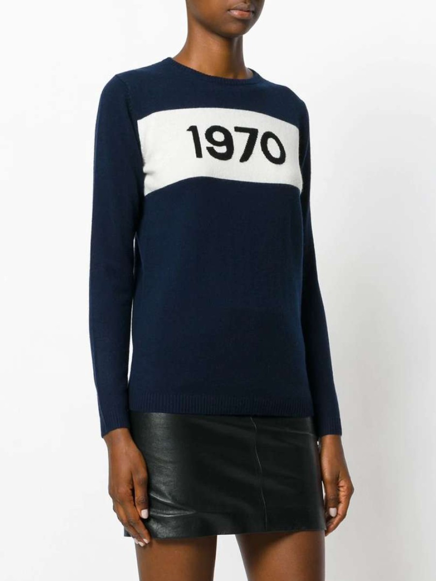 Clothing * | Bella Freud Navy '1970' Signature Cashmere Jumper