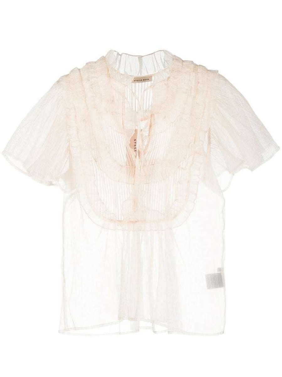 Clothing * | Stella Nova 'Florra' Sheer Ruffle Blouse Clothing