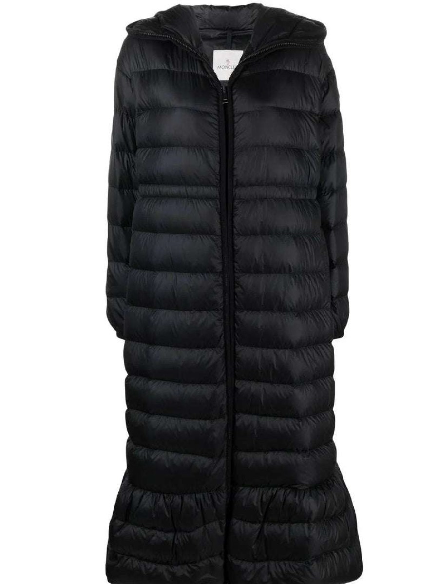 Clothing * | Moncler Black 'Bunias' Long Coat