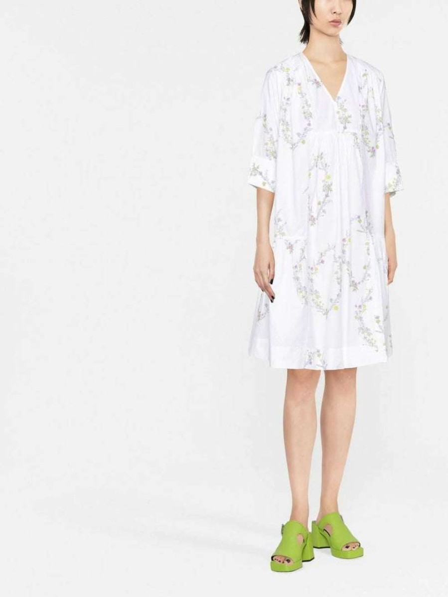 Clothing * | Ganni 'Floral Logo Printed Dress'