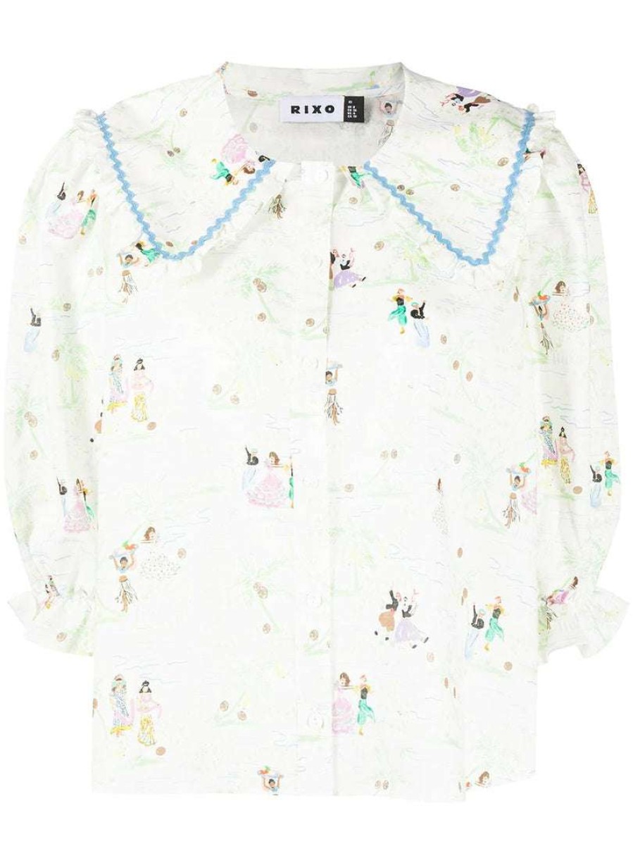 Clothing * | Rixo London 'Dallas' Illustrated Shirt