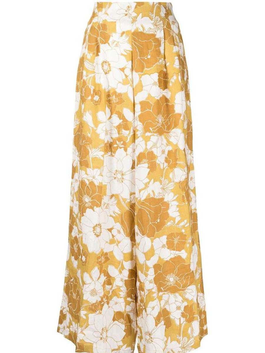 Clothing * | Faithfull The Brand 'Malta' Wide Leg Floral Trousers Clothing