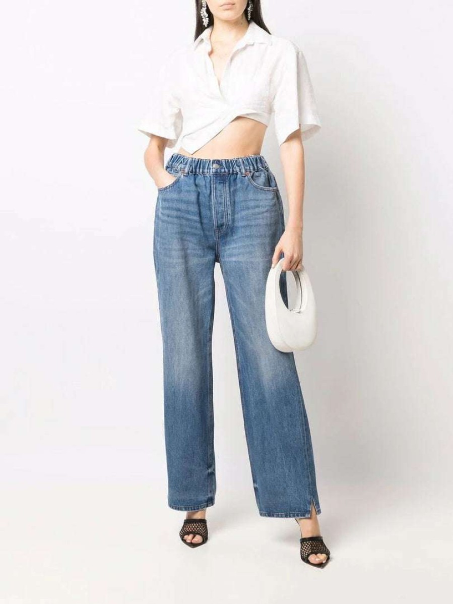 Clothing * | Alexander Wang Oversized 'Elasticated Wide Leg Jeans'