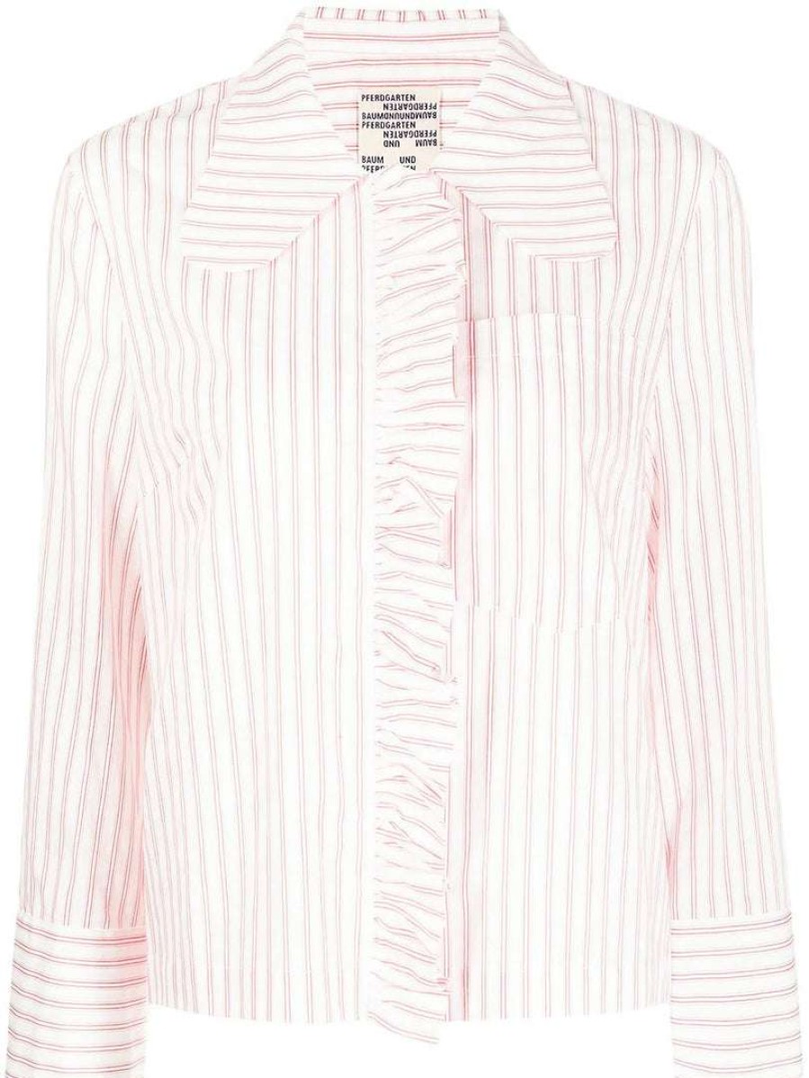 Clothing * | Baum Und Pferdgarten Clothing Striped 'Matleena' Ruffle Shirt