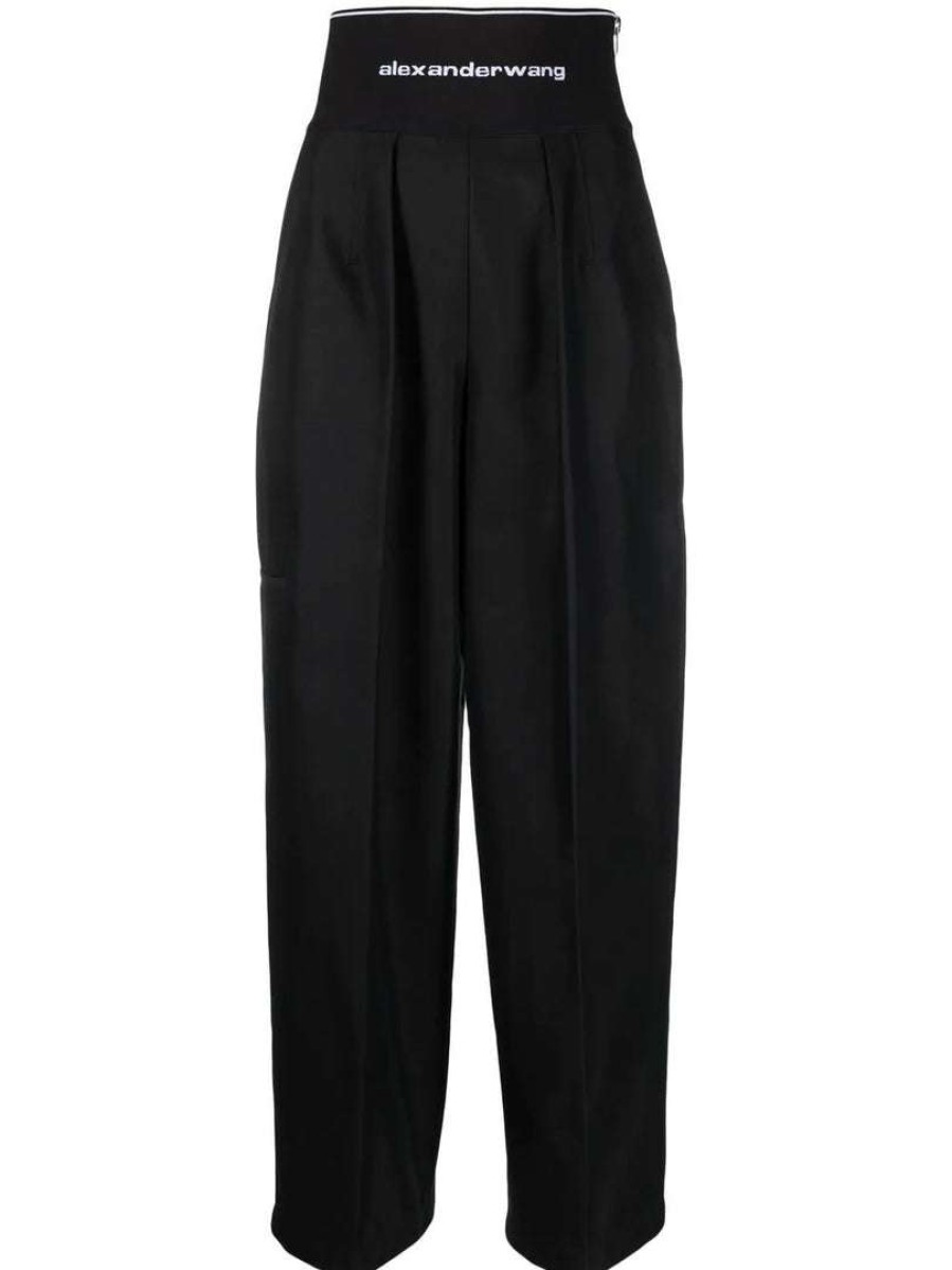 Clothing * | Alexander Wang New In 'Logo Waist Carrot Shaped Trousers'