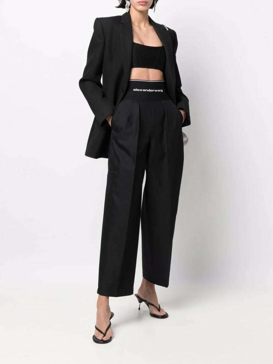 Clothing * | Alexander Wang New In 'Logo Waist Carrot Shaped Trousers'