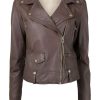 Clothing * | Mdk Brown 'Seattle Thin Leather Jacket' Clothing