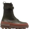 Shoes * | Moncler Khaki And Brown 'Carinne' Ankle Boots