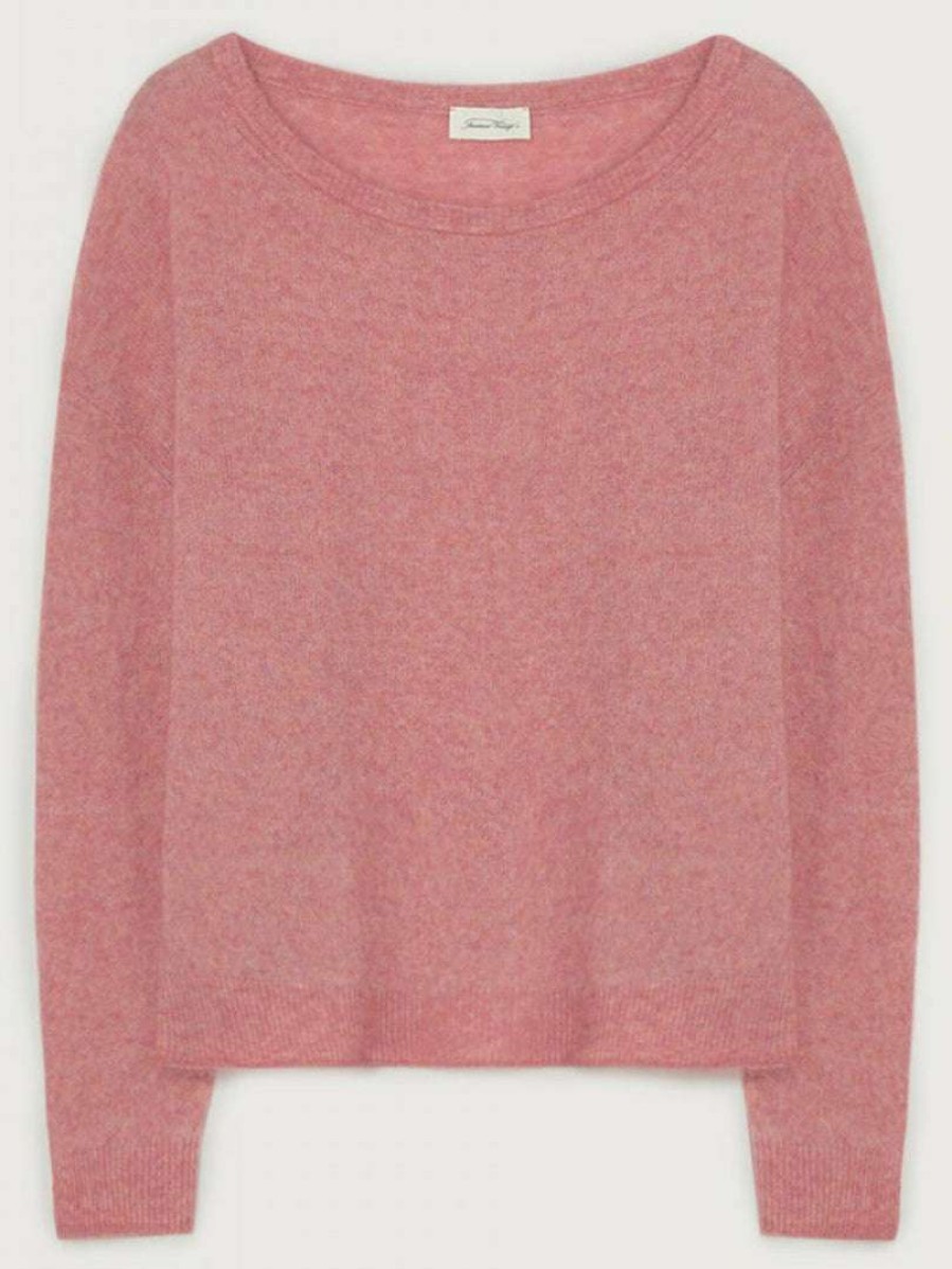 Clothing * | American Vintage Rose Pink 'Razpark' Wool Blend Sweater Clothing