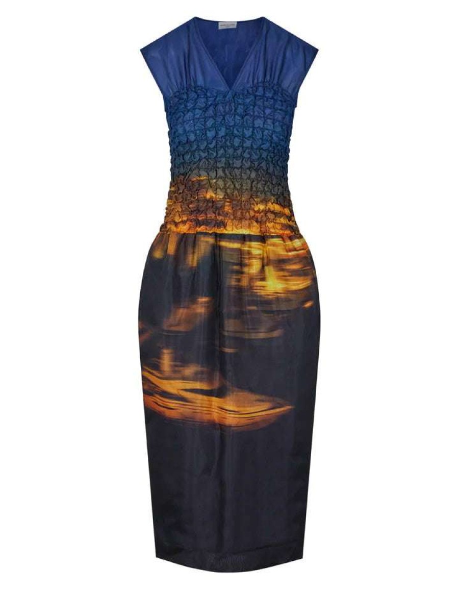 Clothing * | Dries Van Noten Clothing 'Dorba' Cityscape Midi Dress