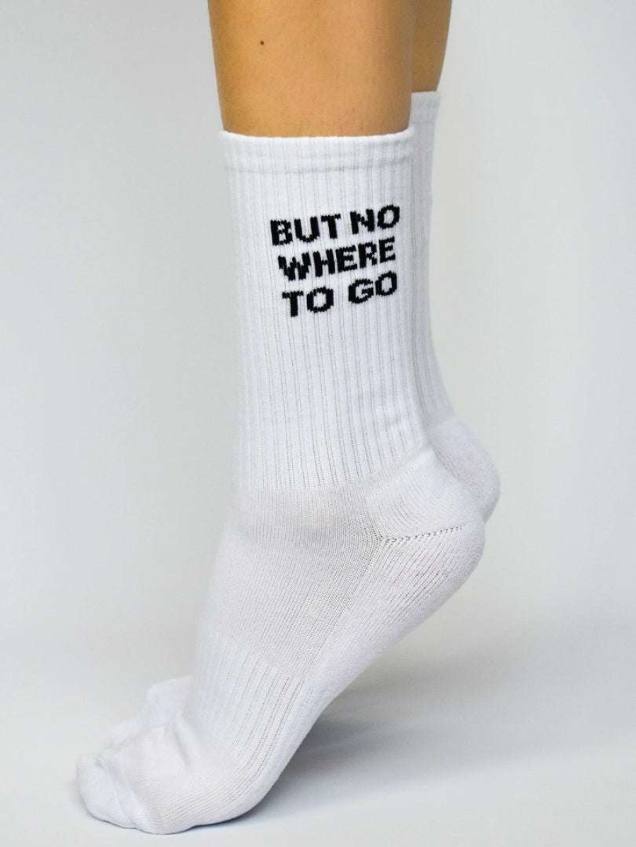 Accessories * | Soxygen Unisex White 'But Nowhere To Go' Classic Socks Accessories