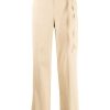 Clothing * | Vince Clothing Beige 'Tie Belt High Waist Trousers'