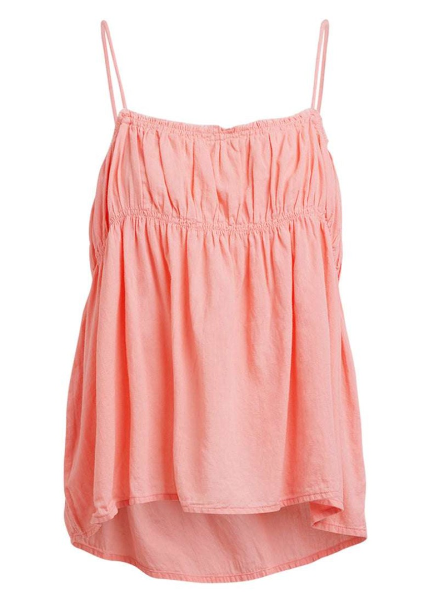 Clothing * | Rabens Saloner Pink 'Hailey' Gathered Top