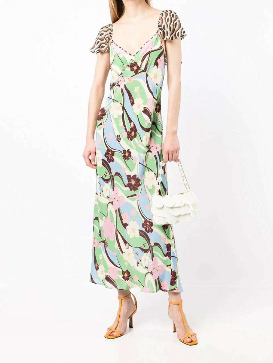 Clothing * | Rixo London 'Effie' Geometric Floral Midi Dress