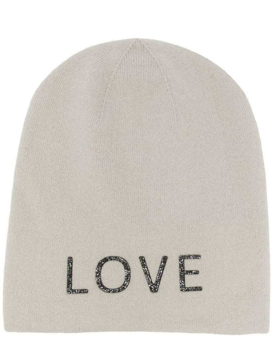 Accessories * | Warm Me Accessories Light Grey 'Damian Love Black Crystal Hat'