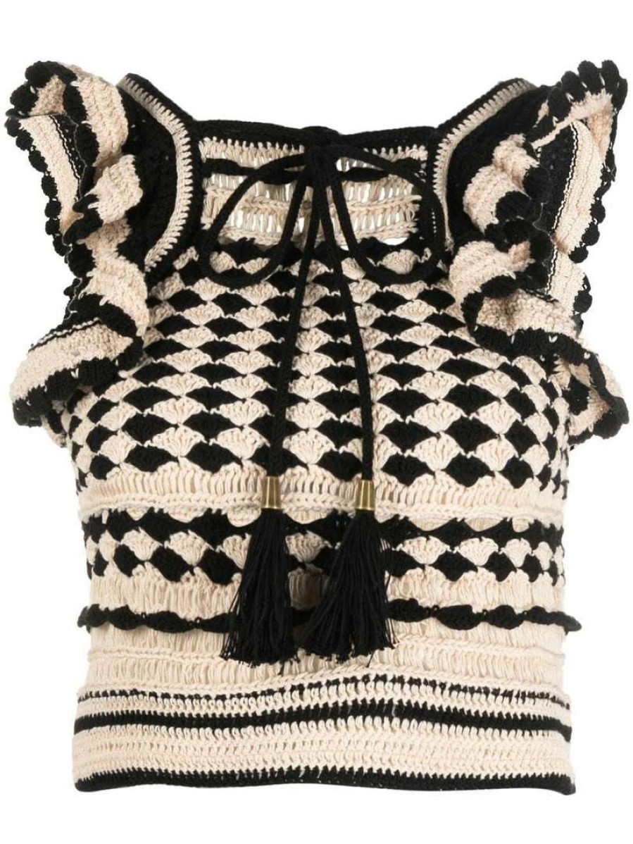 Clothing * | Zimmermann 'Anneke Crochet Halterneck Tank Top' New In