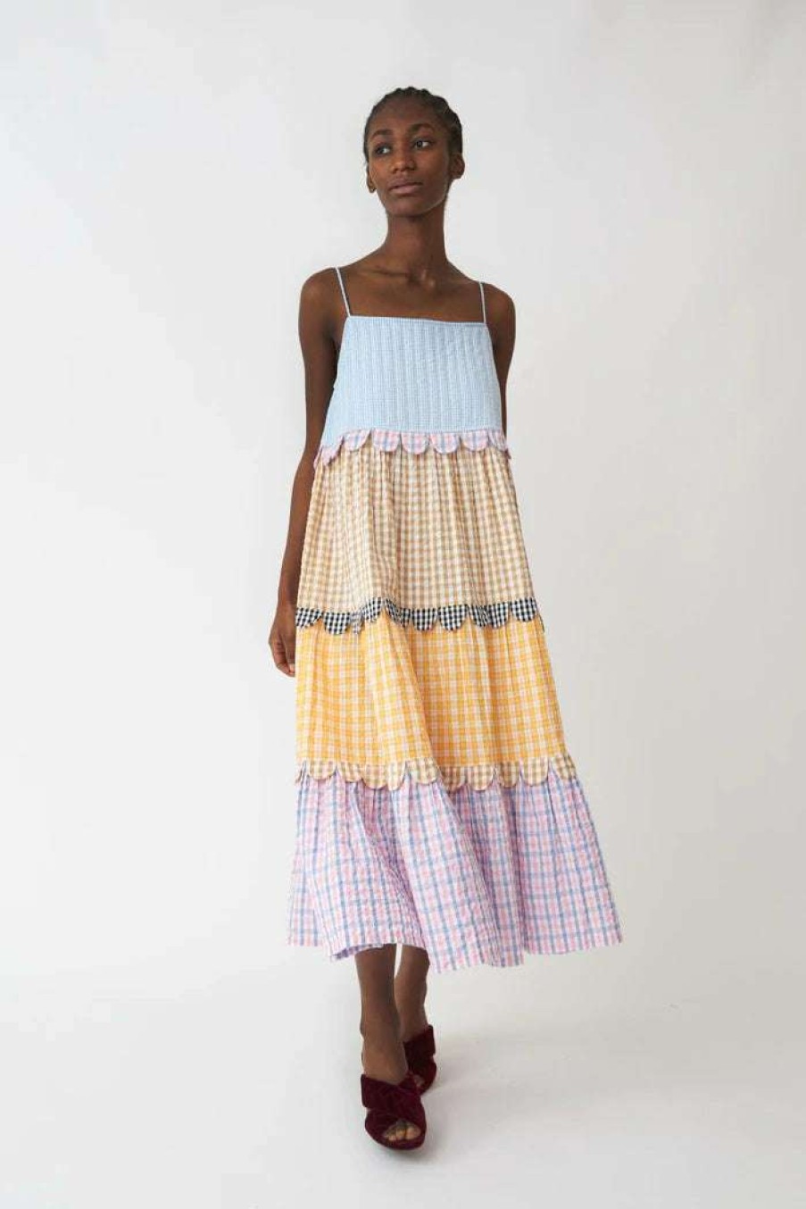 Clothing * | Stella Nova 'Lillibeth' Multi Check Midi Dress