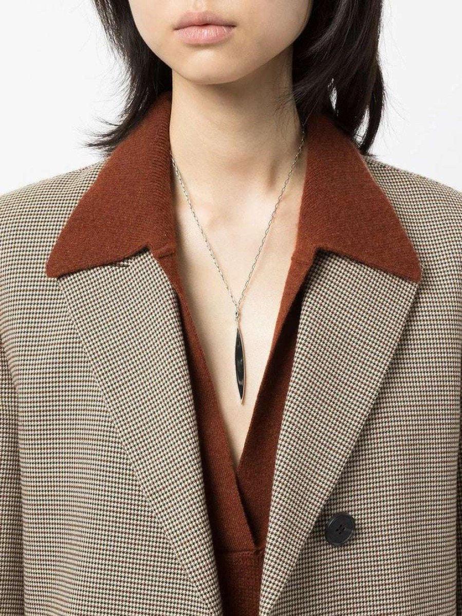 Accessories * | Isabel Marant 'Marble Effect Pendant Necklace'