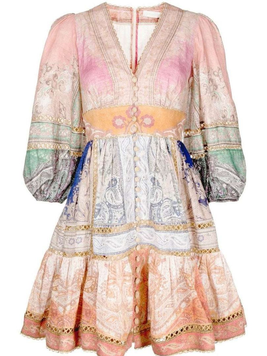 Clothing * | Zimmermann 'Anneke' Lantern Mini Dress