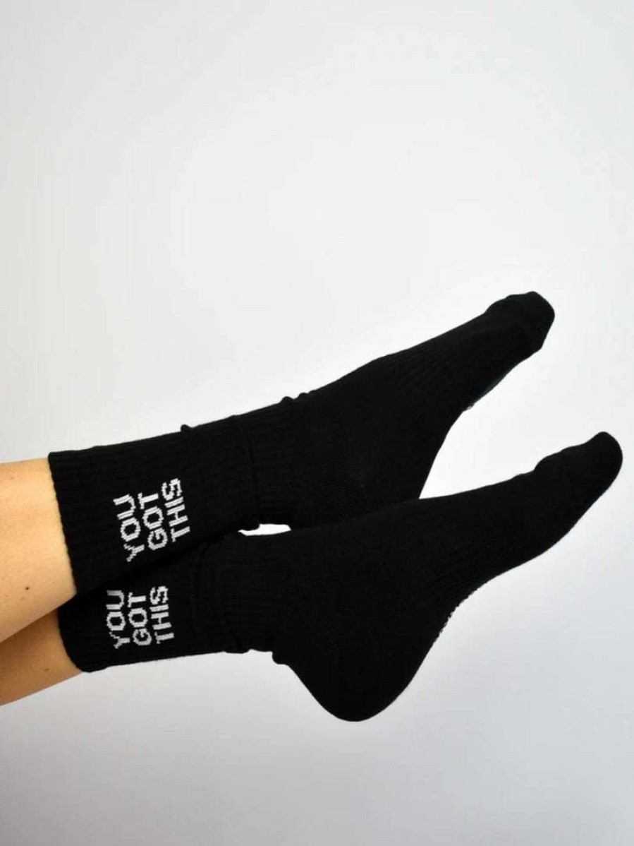 Accessories * | Soxygen Unisex Black 'You Got This' Classic Socks