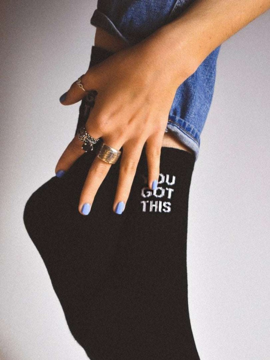 Accessories * | Soxygen Unisex Black 'You Got This' Classic Socks