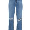 Clothing * | Paige Clothing 'Noella' Distressed Straight Leg Jeans