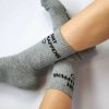 Accessories * | Soxygen Unisex Grey 'Shit Happens' Classic Socks