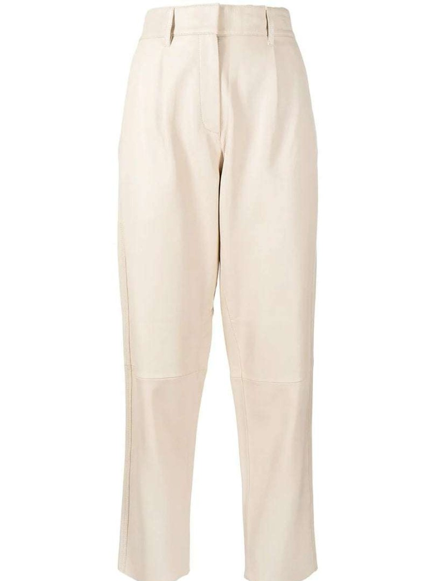 Clothing * | Mdk Cream 'Iris' Leather Trousers