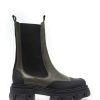 Shoes * | Ganni 'Khaki And Black Calf High Chelsea Boots' New In