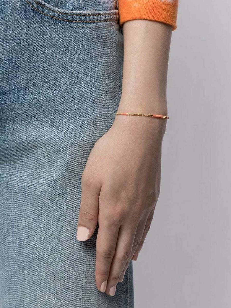 Accessories * | Anni Lu New In Peach 'Asym 22' Beaded Bracelet