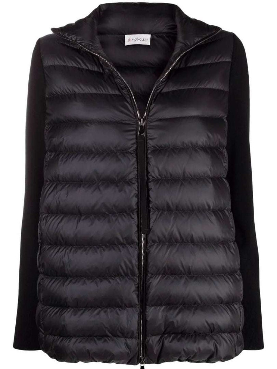 Clothing * | Moncler Black 'Padded Zip-Up Jacket'