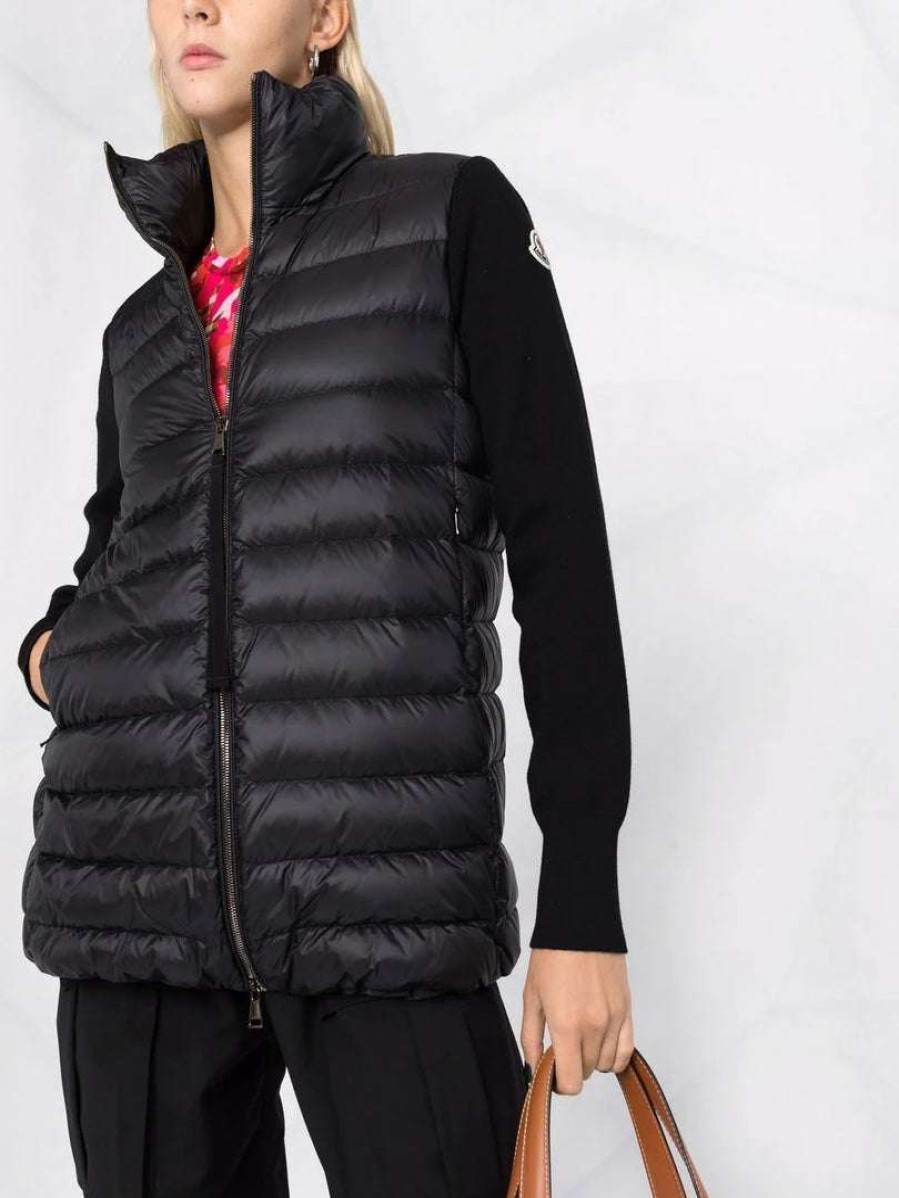 Clothing * | Moncler Black 'Padded Zip-Up Jacket'