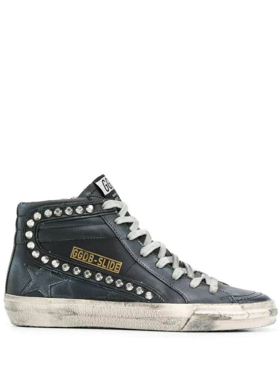 Shoes * | Golden Goose 'Black Studded High Top Sneakers' Shoes