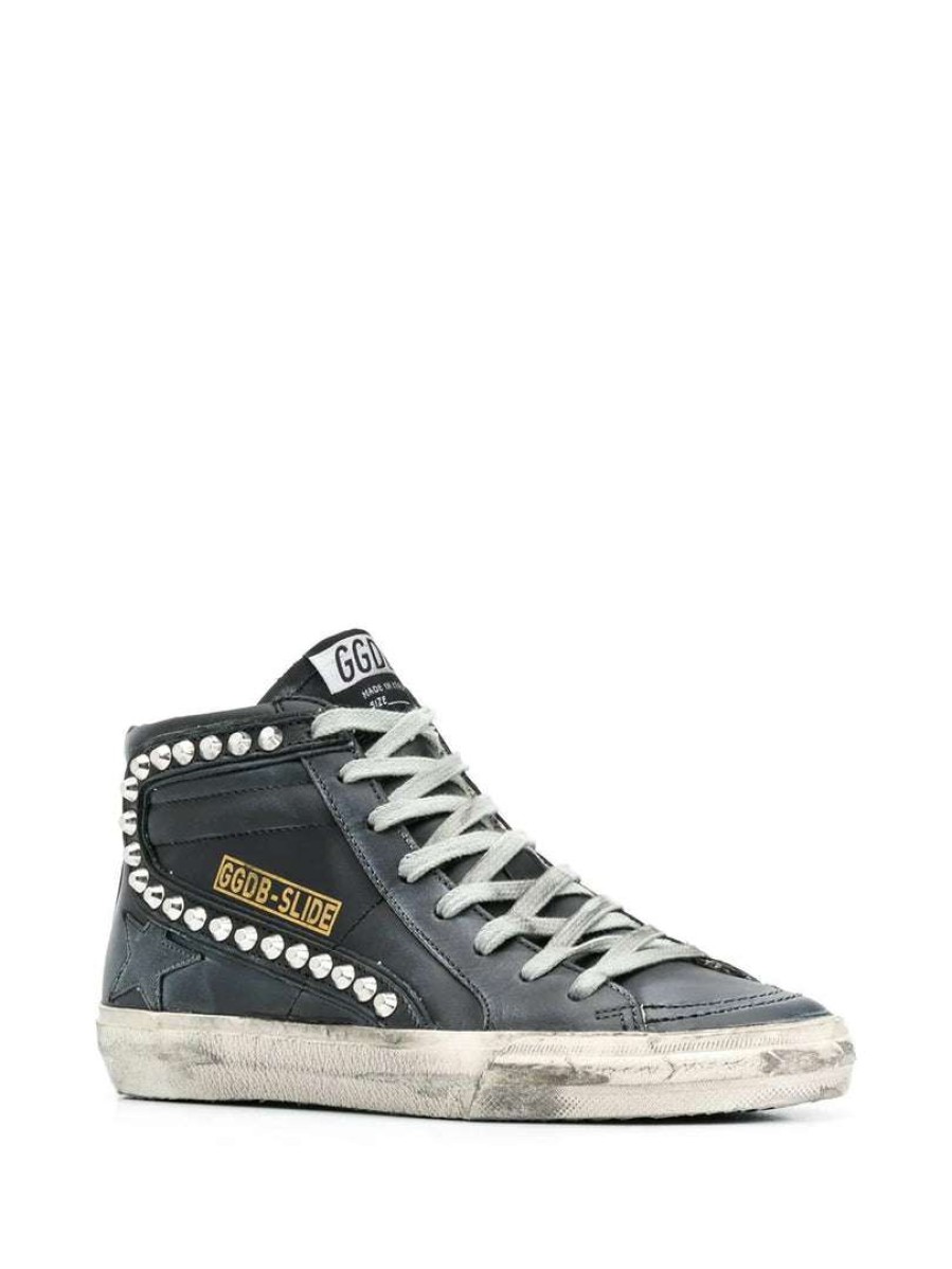 Shoes * | Golden Goose 'Black Studded High Top Sneakers' Shoes