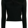 Clothing * | Self Portrait 'Ribbed Knit Cut Out Top'