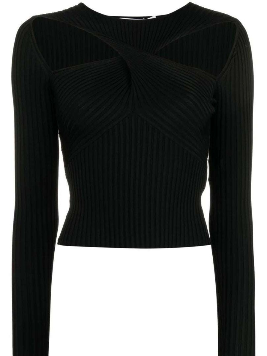 Clothing * | Self Portrait 'Ribbed Knit Cut Out Top'