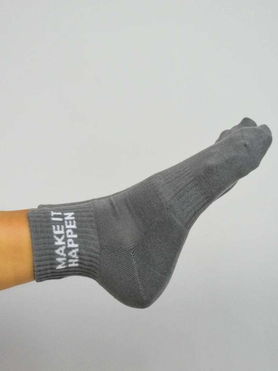 Accessories * | Soxygen Unisex Grey 'Make It Happen' Ankle Socks