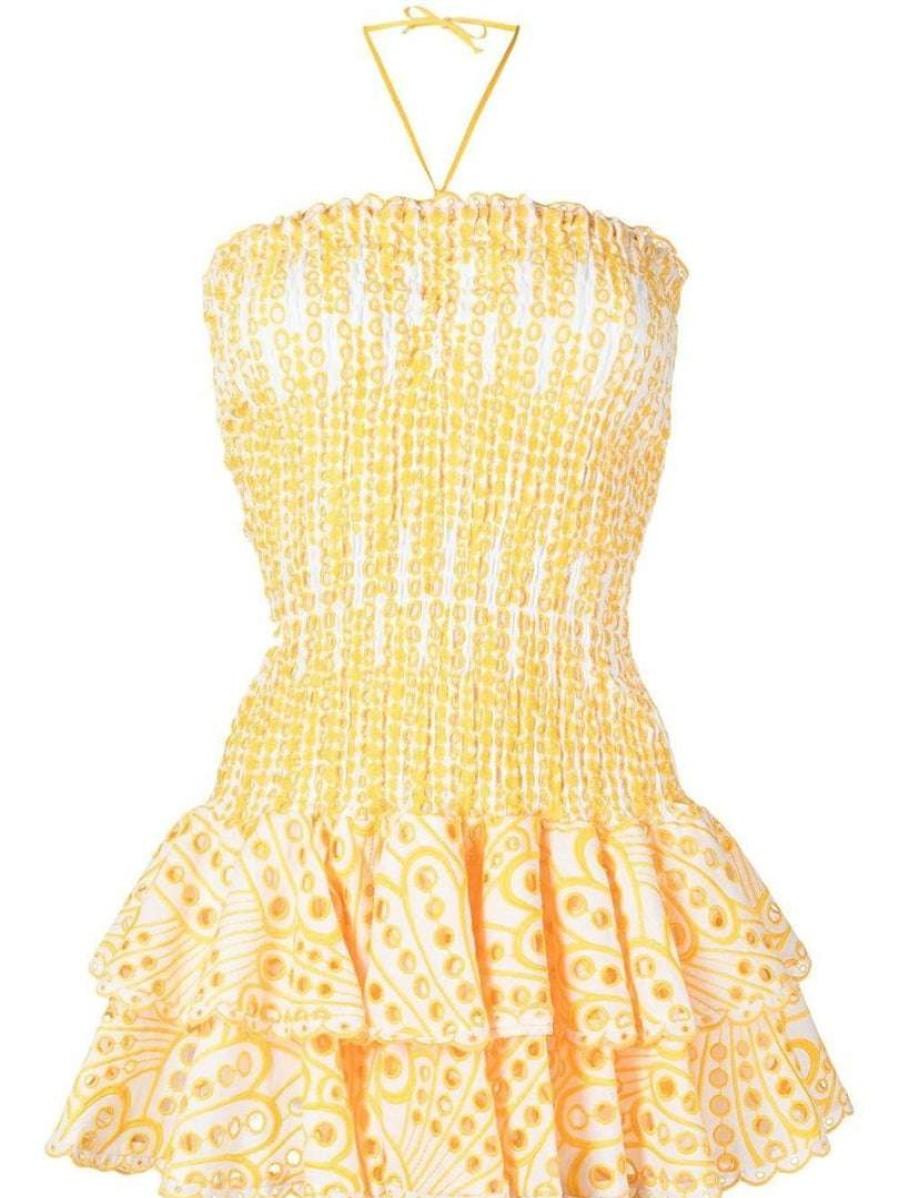 Clothing * | Charo Ruiz Yellow 'Megan' Short Dress Clothing