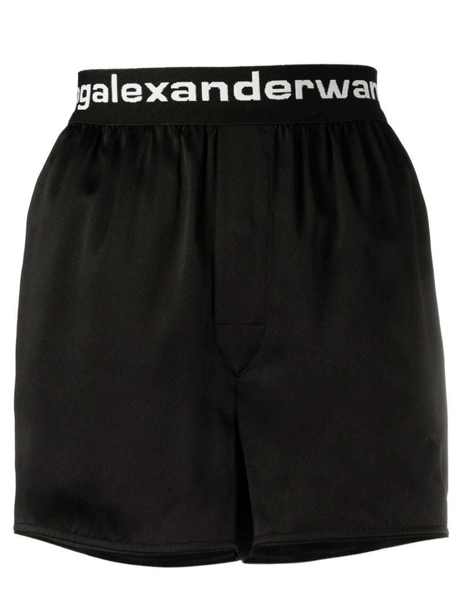 Clothing * | Alexanderwang.T 'Silk Logo Shorts' Clothing