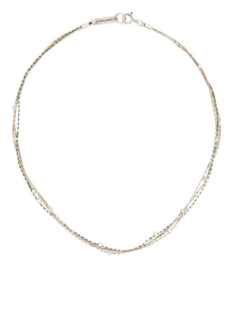 Accessories * | Isabel Marant Accessories Green 'Multi String Choker Necklace'