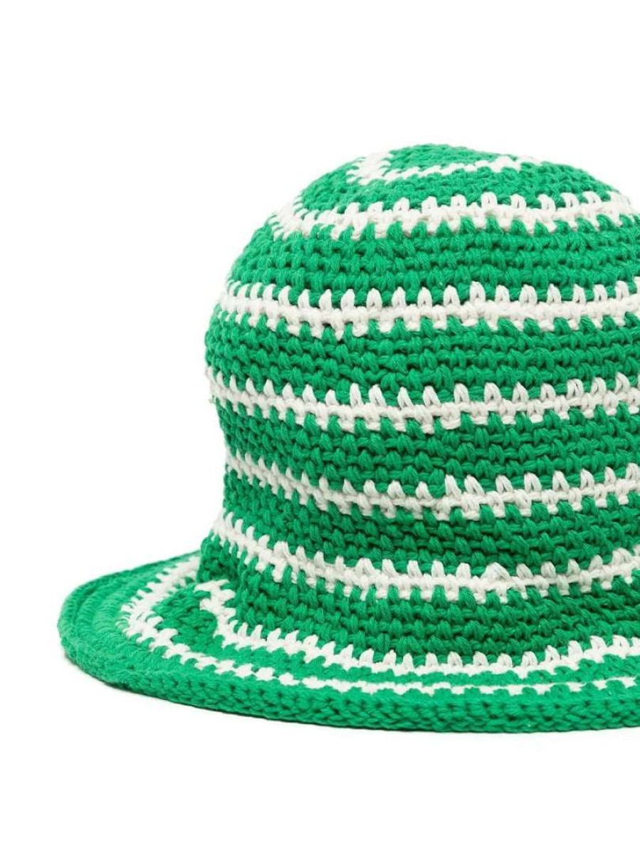 Accessories * | Faithfull The Brand New In Green 'Crochet Bucket Hat'