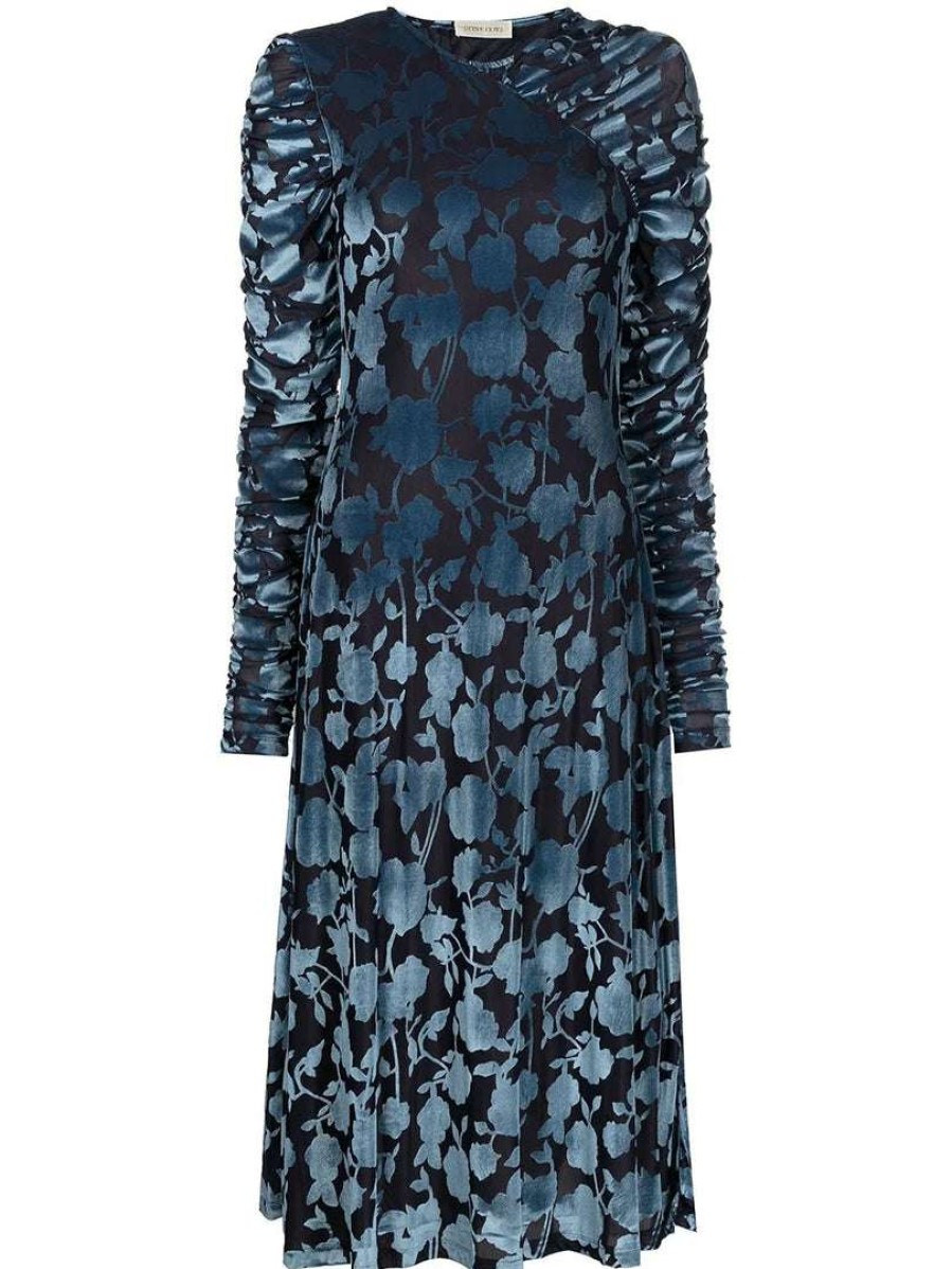 Clothing * | Stine Goya 'Ellie' Floral Velvet Midi Dress Clothing