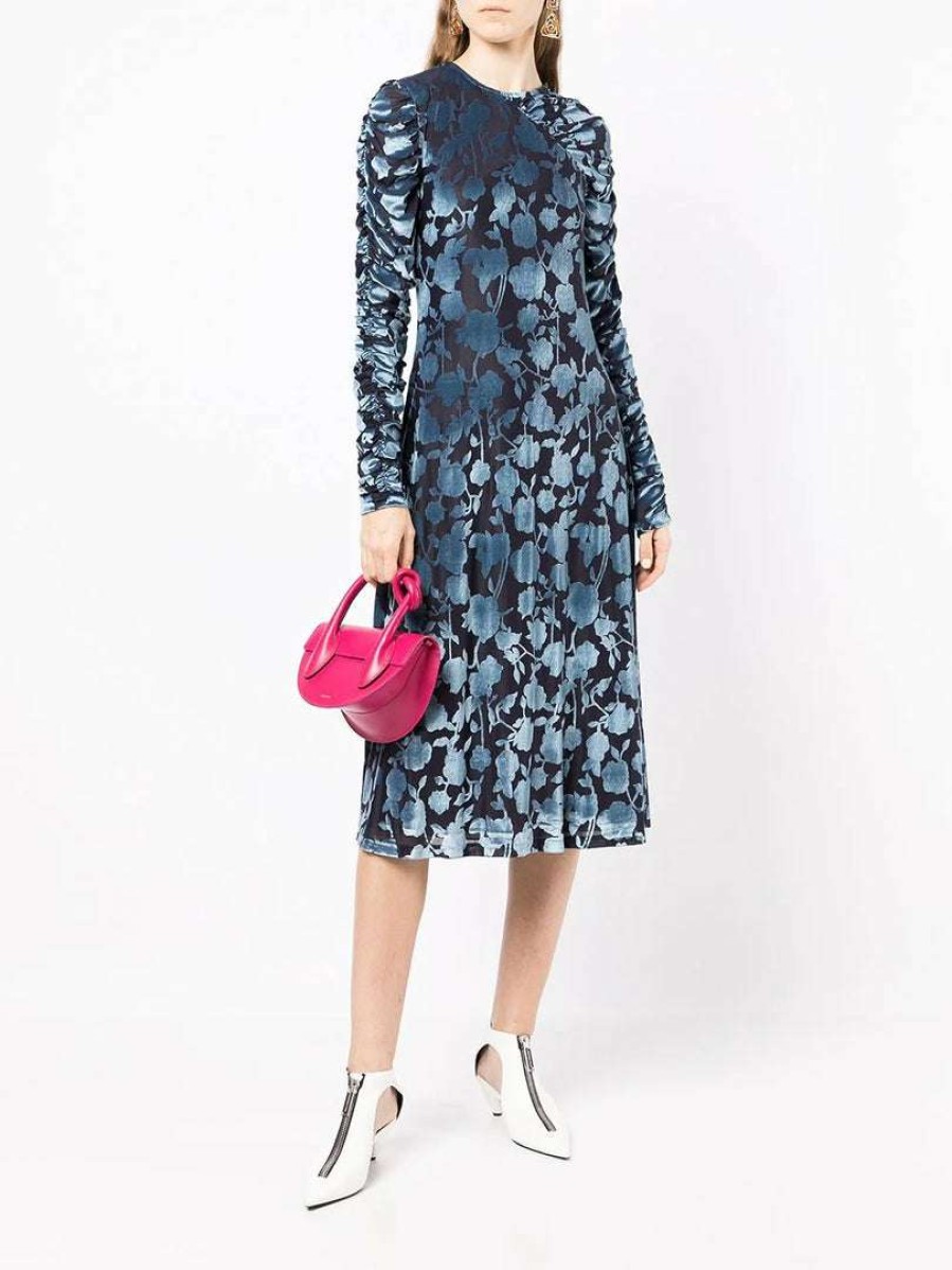 Clothing * | Stine Goya 'Ellie' Floral Velvet Midi Dress Clothing