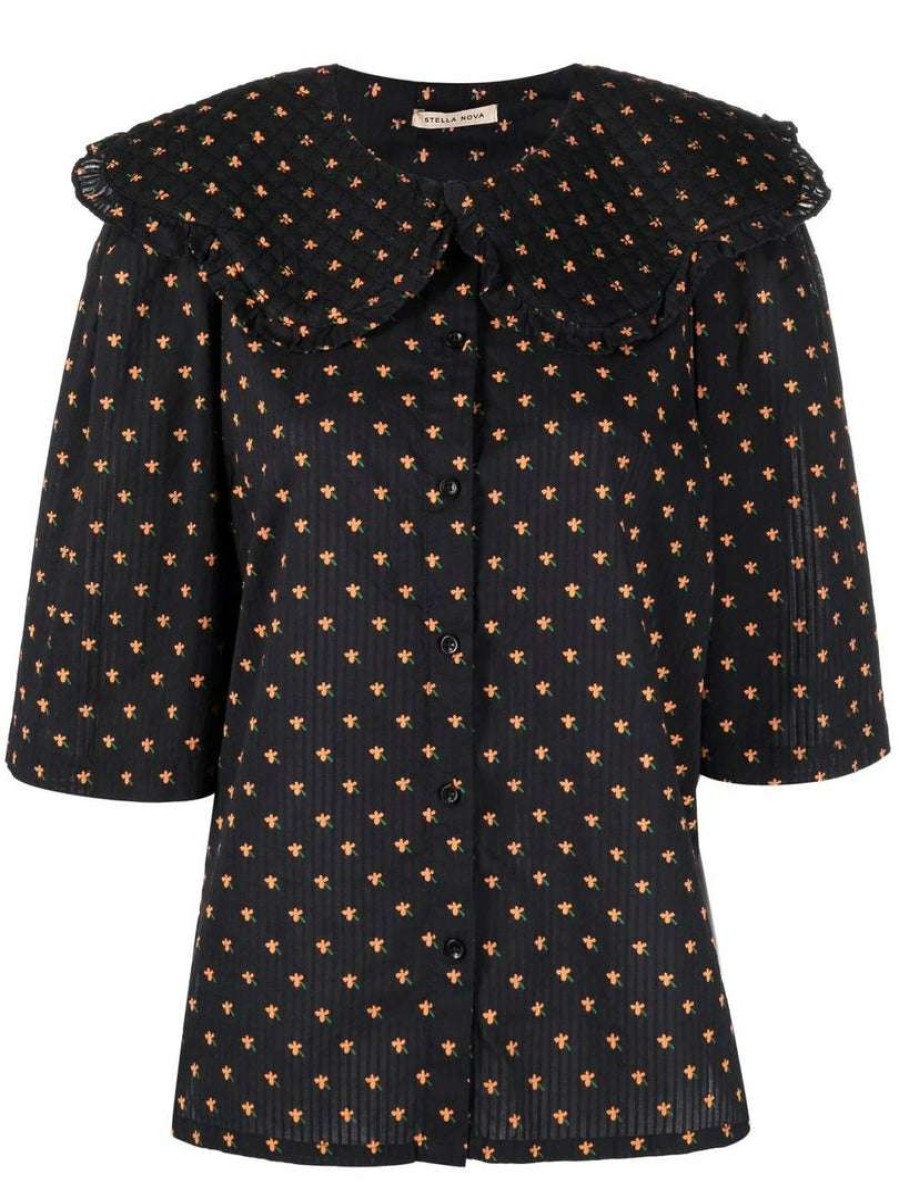 Clothing * | Stella Nova Black 'Dicte' Ditsy Floral Shirt Clothing