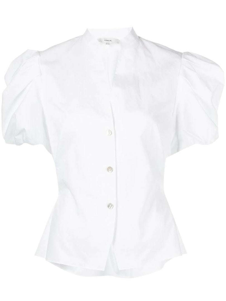 Clothing * | Vince White 'Draped Puff Sleeve Blouse'