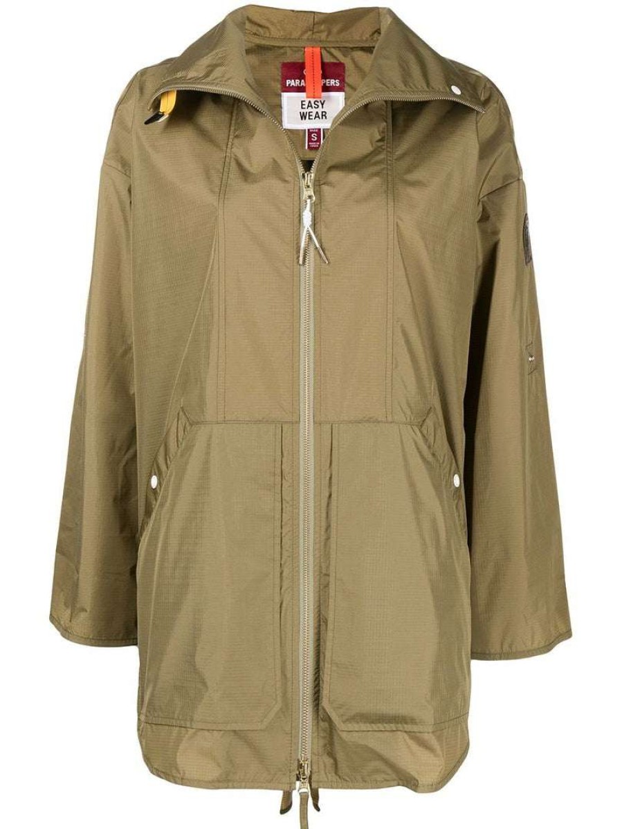 Clothing * | Parajumpers Green 'Hannah' Water Repellent Shacket Clothing