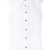 Clothing * | Ganni White 'Organic Cotton Sleeveless Blouse'