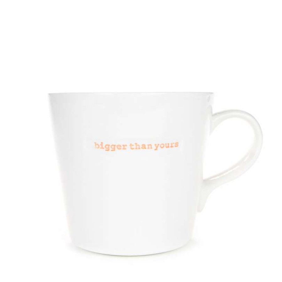 Accessories * | Keith Brymer Jones White And Orange 'Bigger Than Yours' Large Bucket Mug